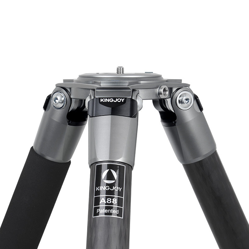 Kingjoy A88 carbon fiber tripod-4 section, 61in, 7.5lbs, with bigger head base, for heavy long lens and wide-angle lens camera