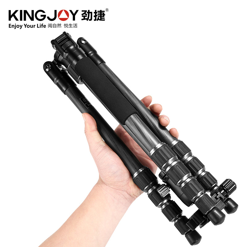 Kingjoy G22 aluminum compact foldable lightweight twist lock photo tripod-5 section, 56.5in, 2.5lbs