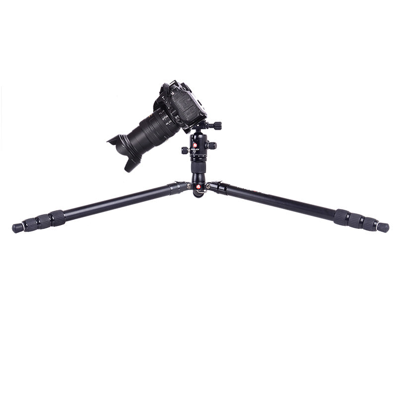 Kingjoy K1008 compact light traveling aluminum tripod with Q10 ball head-4 section, 59in, 3.4lbs, legs reverse fold