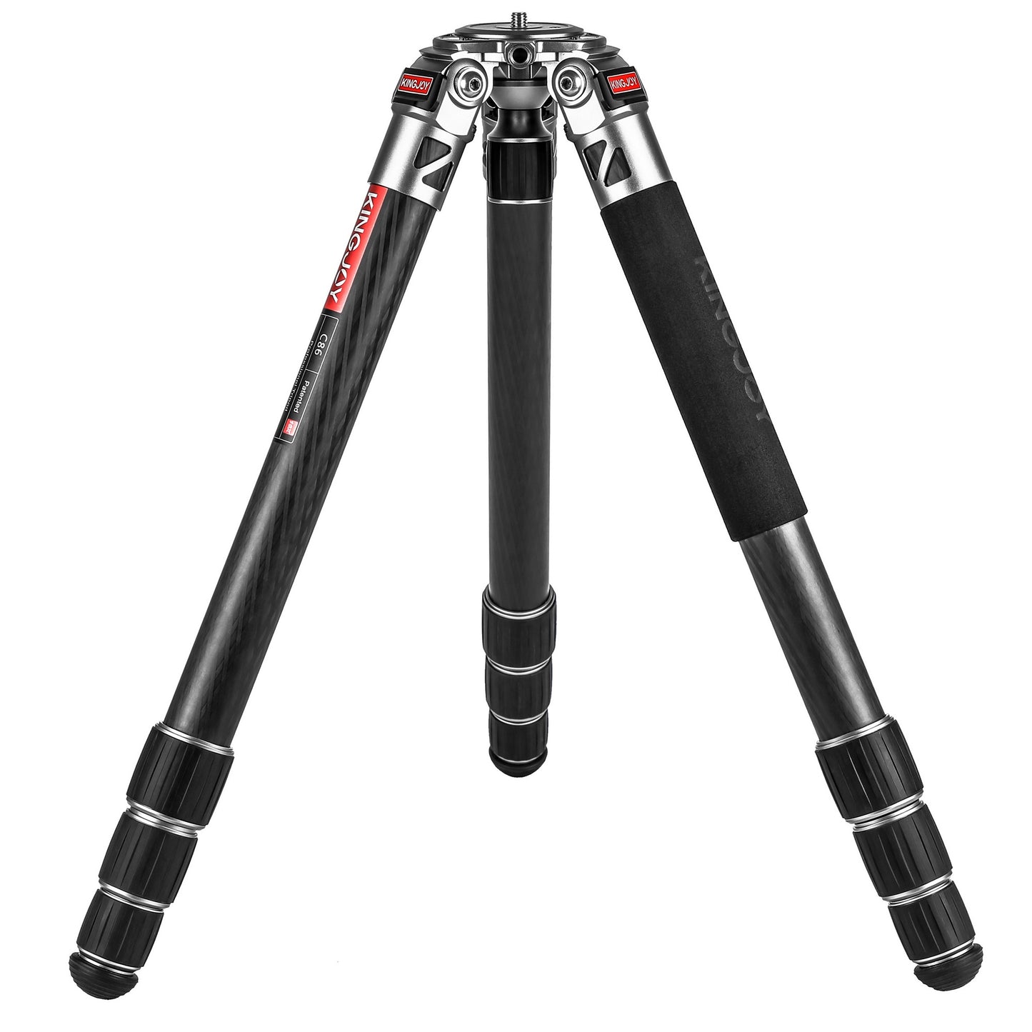 Kingjoy C86 professional carbon fiber tripod-4 section, 61in, 5.3lbs, without center column