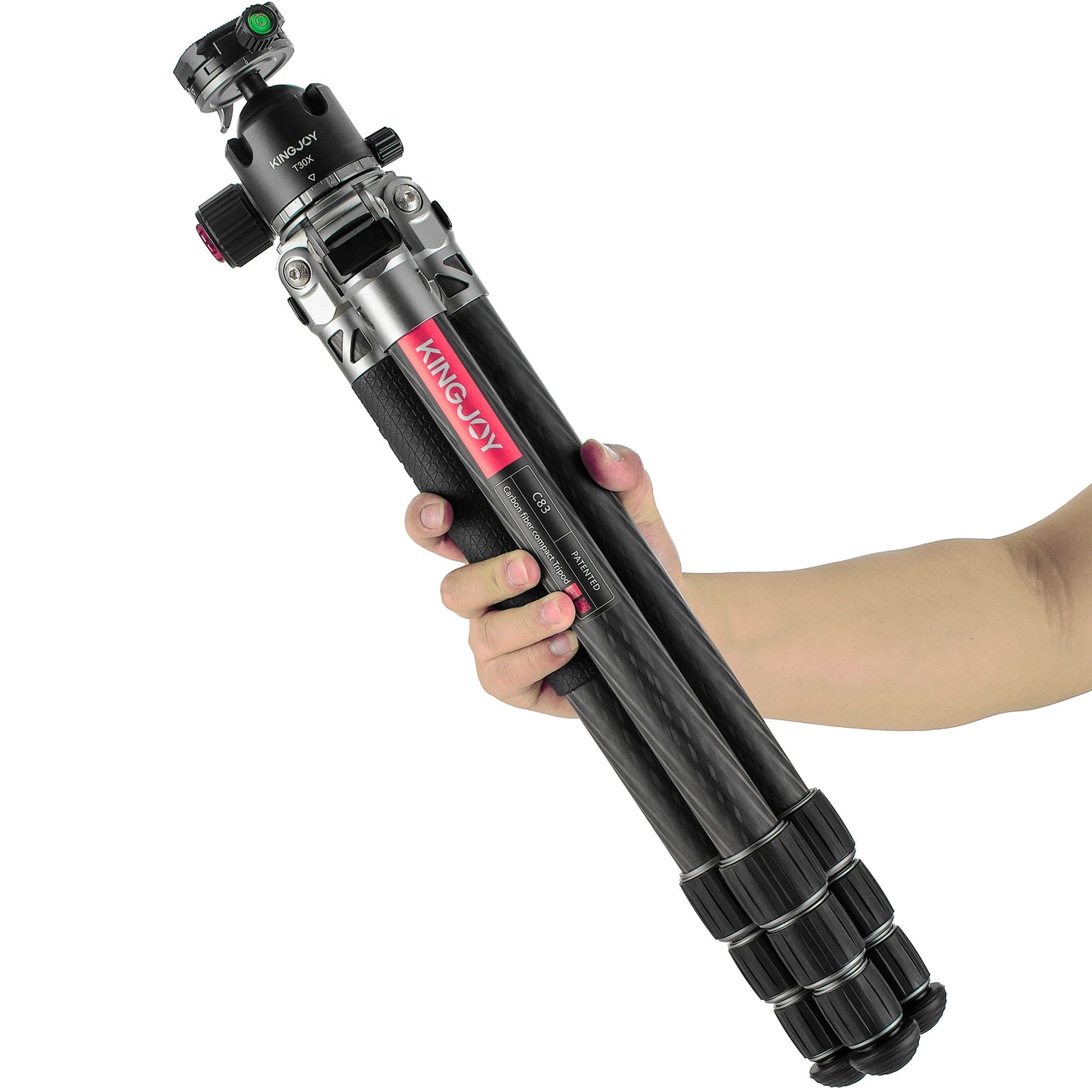 Kingjoy C83 carbon fiber tripod-4 section, 54in, 3.9lbs, without center column