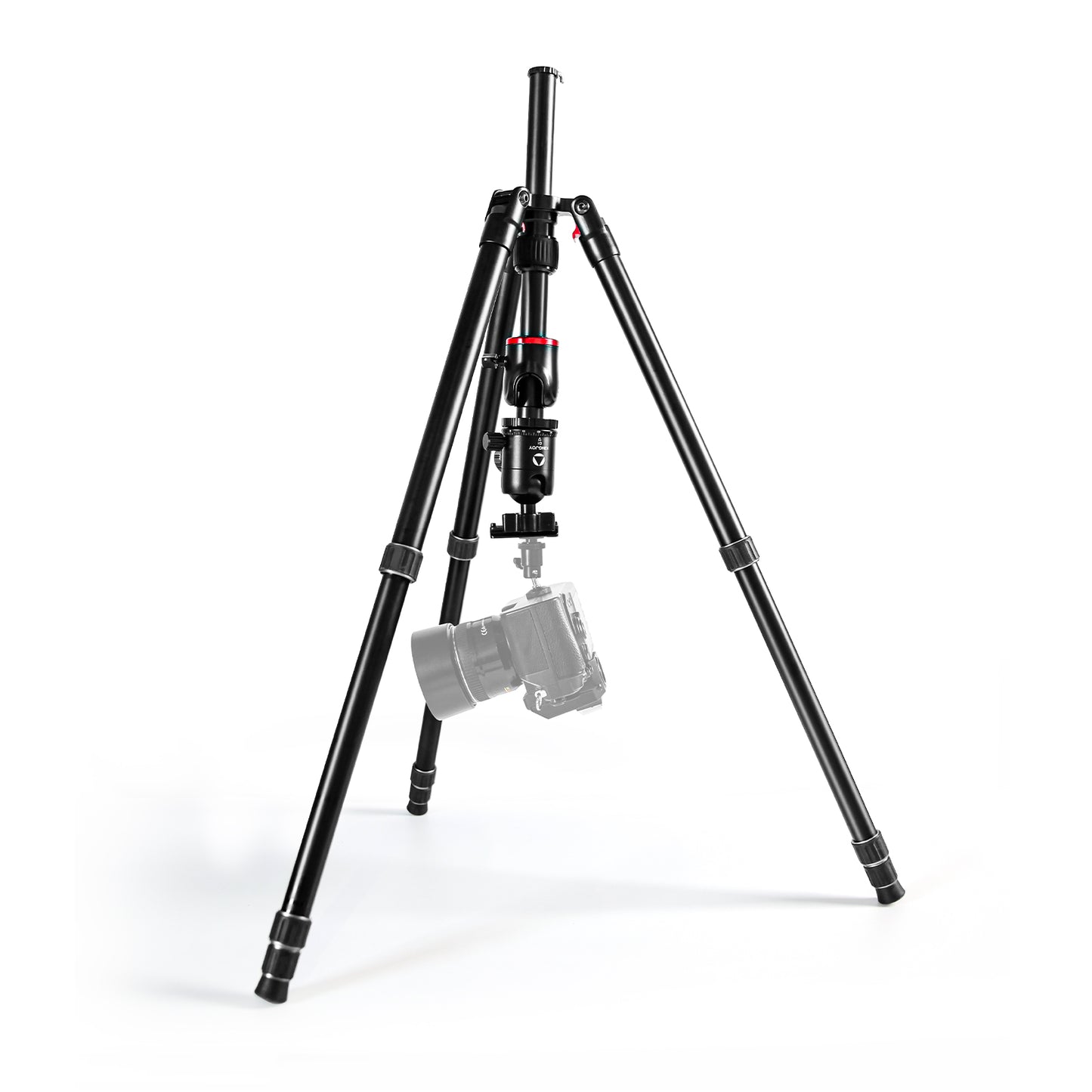 Kingjoy G1008R photo aluminum tripod with ball head-90 degree column, long lenses, marco photography, studio photography