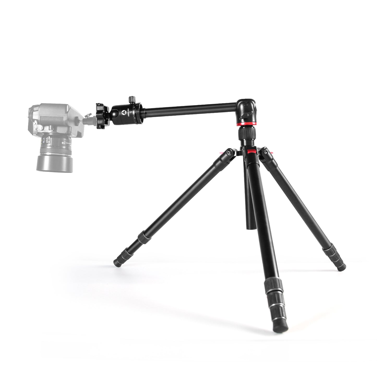 Kingjoy G1008R photo aluminum tripod with ball head-90 degree column, long lenses, marco photography, studio photography