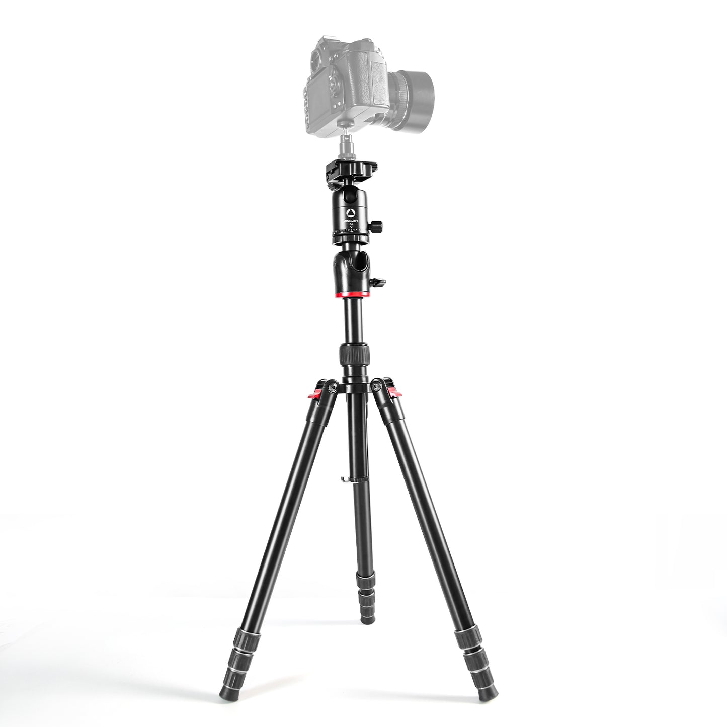 Kingjoy G1008R photo aluminum tripod with ball head-90 degree column, long lenses, marco photography, studio photography