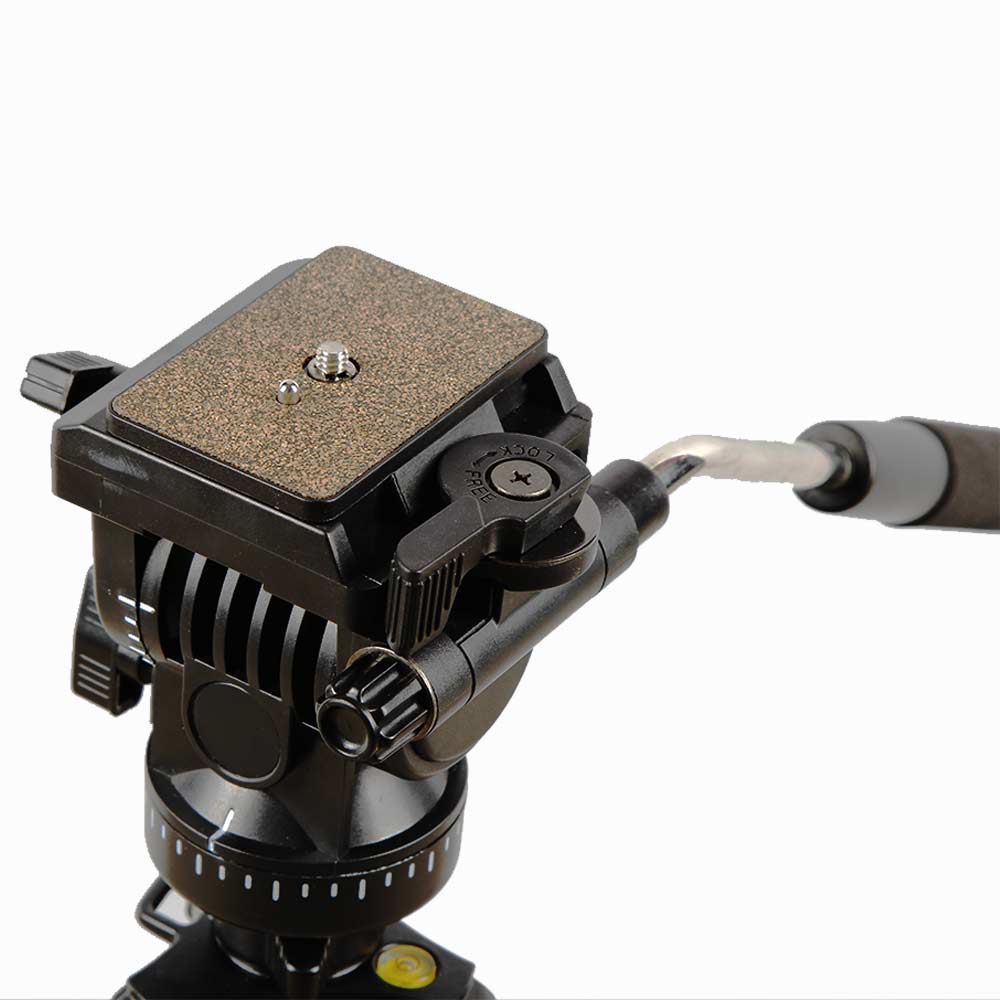 Kingjoy VT-1200 lightweight professional video tripod & VT-1510 fluid drag pan head-3 section, 61in, 4lbs