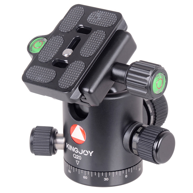 Kingjoy K2008 compact light traveling aluminum tripod with Q20 ball head-5 section, 53in, 2.7lbs, legs reverse fold