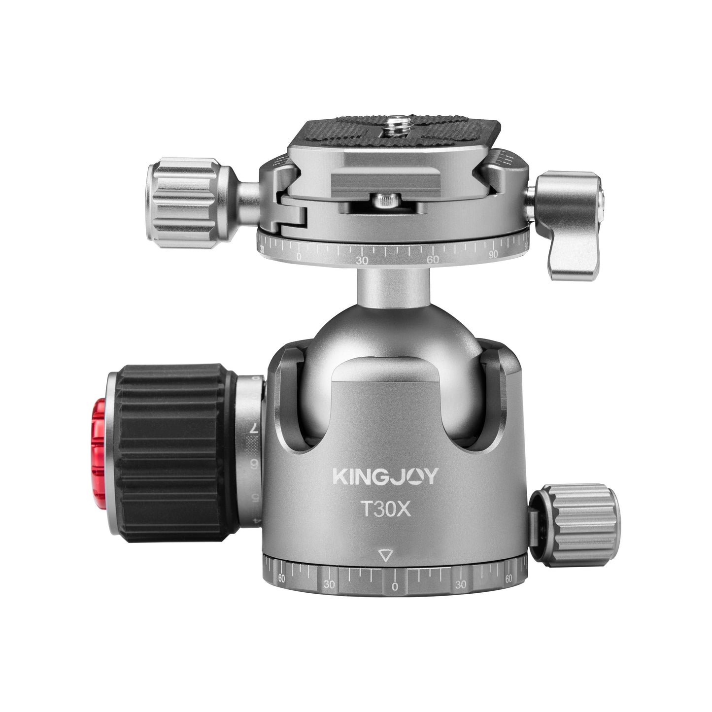 Kingjoy T30X professional double panoramic low center of gravity aluminum alloy camera ball head, 1lb, ball dia 1.73in, base dia 2.2in