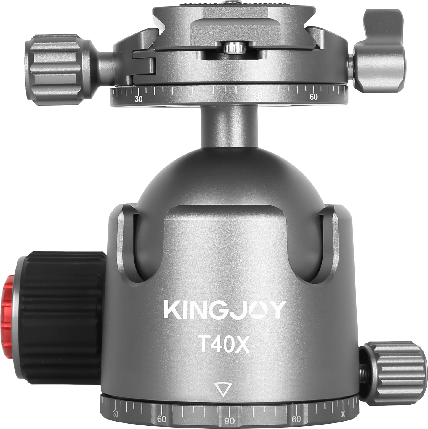 Kingjoy T40X professional double panoramic low center of gravity aluminum alloy camera ball head, 1.2lbs, ball dia 1.97in, base dia 2.48in