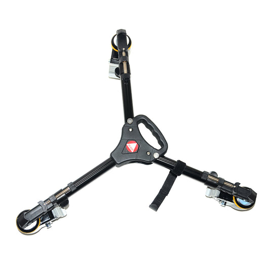 Kingjoy VX-600 heavy-duty rock solid tripod dolly with rubber wheels and adjustable leg mounts for Canon Nikon Sony DSLR Cameras